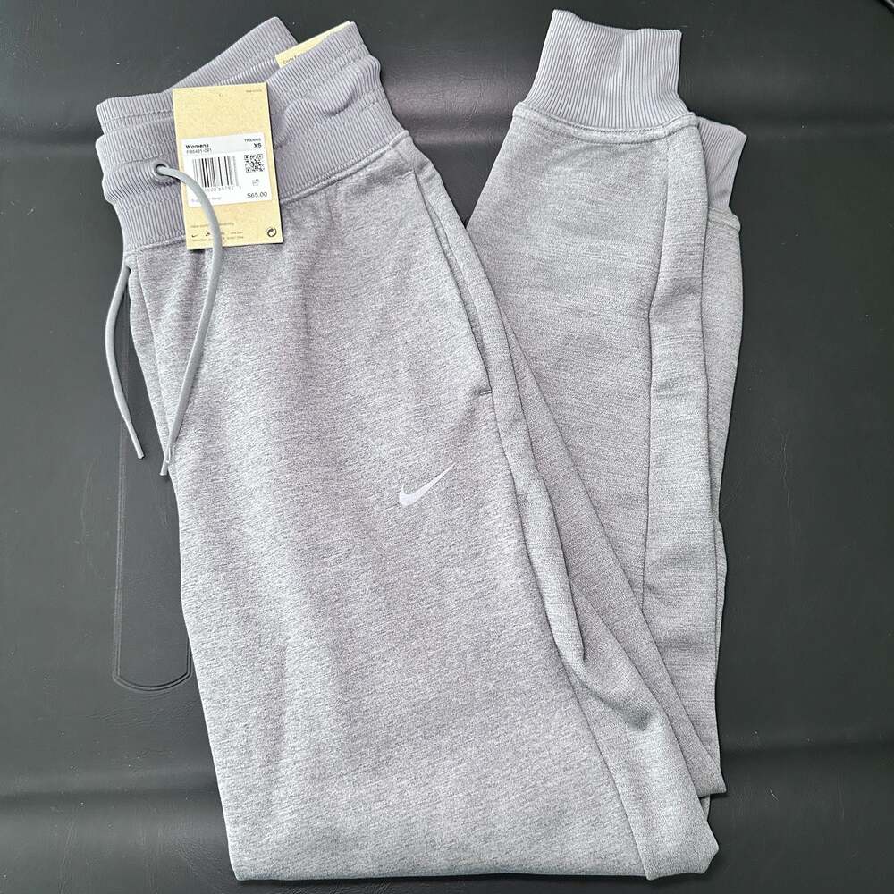 Nike Gray Track Pants with White Swoosh